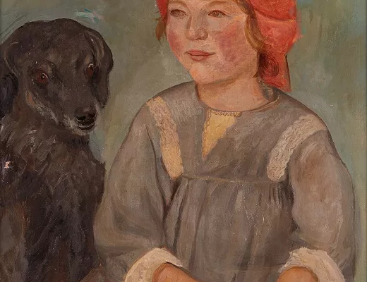 Fillette et chien